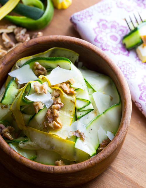 Grilled Zucchini Ribbon Salad with Walnuts and Pecorino