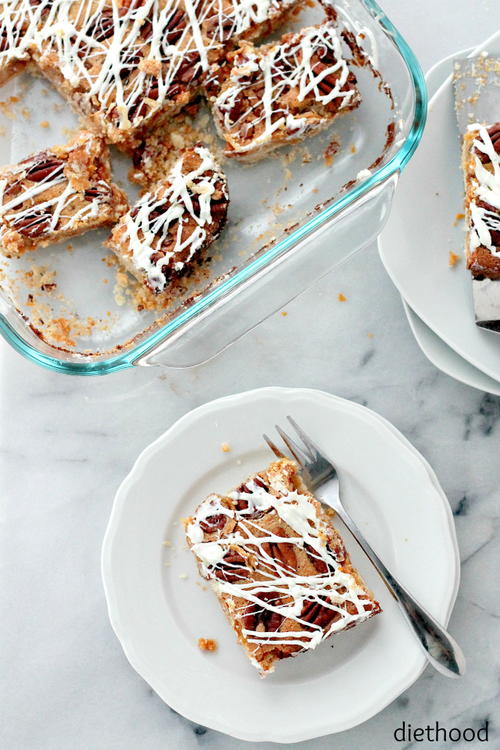 Caramel Pecan Pie Bars | TheBestDessertRecipes.com