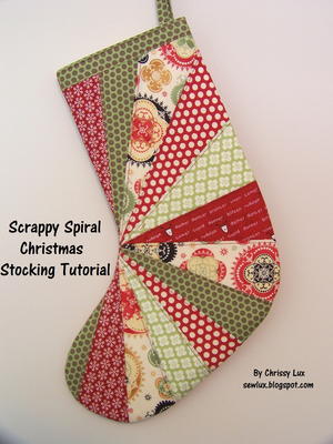 Scrappy Spiral Christmas Stocking