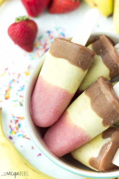 Banana Split Pudding Pops