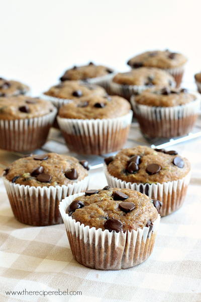 Banana Chocolate Chip Zucchini Muffins