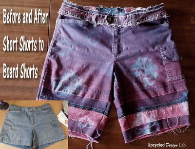 Upcycled Tie Dye Denim Shorts