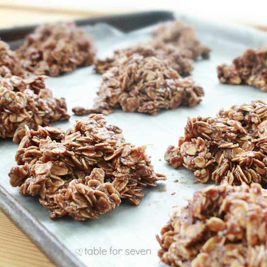 No Bake Peanut Butter Chocolate Oatmeal Cookies