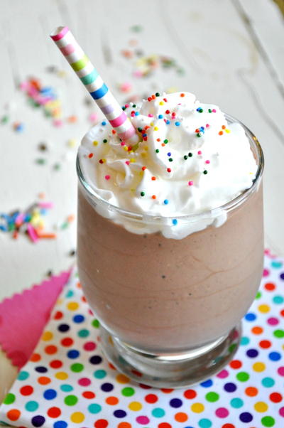 Healthy Chocolate Birthday Cake Protein Smoothie