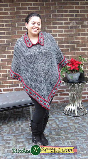 Collared Crochet Poncho