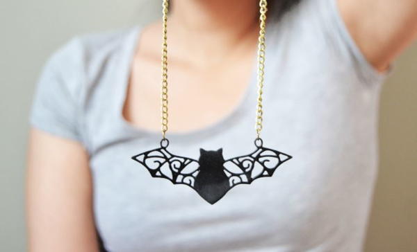 Batty DIY Halloween Filigree Pendant