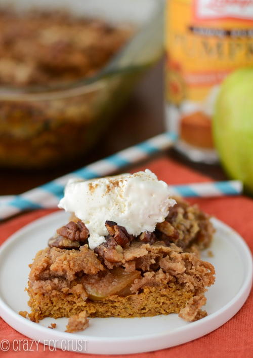 Spiced Pumpkin Apple Dump Cake | TheBestDessertRecipes.com