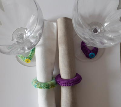 Crochet Napkin Rings and Wine Glass Charms