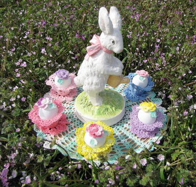 Easter Garden Crochet Doily Pattern