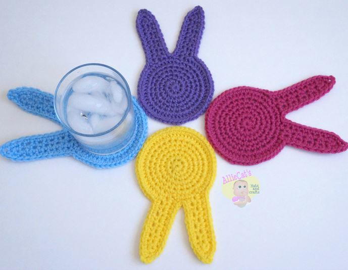 Spring Bunny Crochet Coaster Pattern