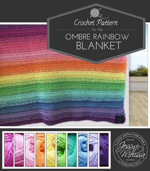 Ombre Rainbow Blanket Crochet Pattern