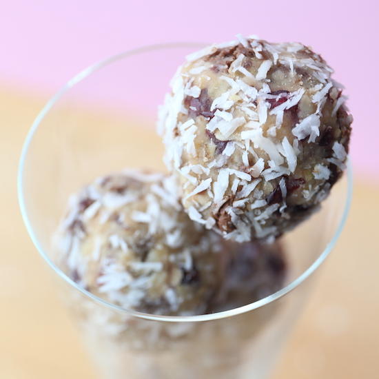 Coconut Bites with Cranberries and Chocolate | FaveGlutenFreeRecipes.com