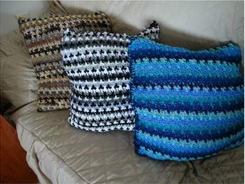 Scrap Yarn Crochet Pillow