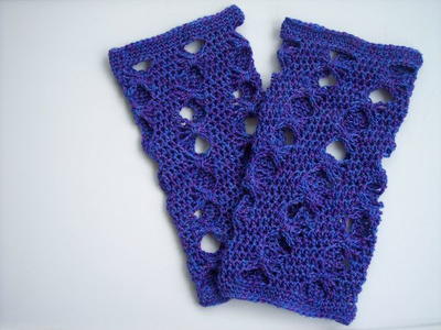 Purple Butterfly Crochet Leg Warmers