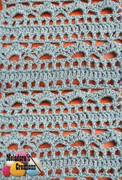 Shells and Borders Crochet Stitch Pattern | AllFreeCrochet.com