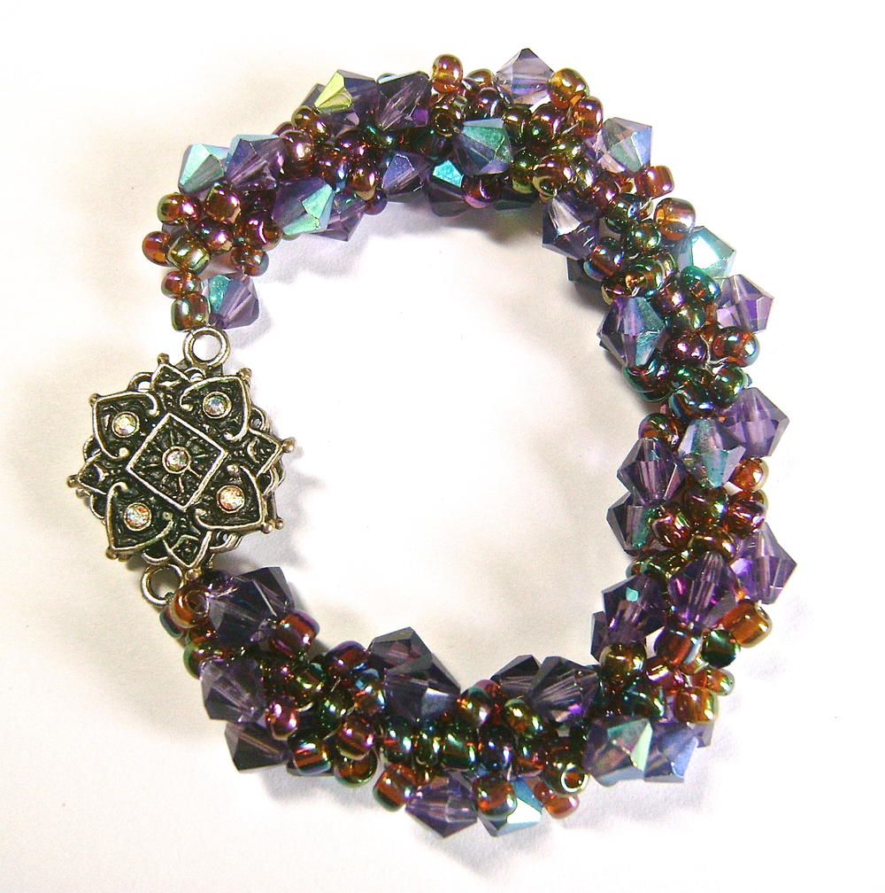 Download Grape Woven Spiral Bracelet | AllFreeJewelryMaking.com