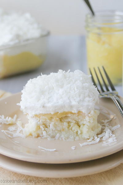 Coconut and Lemon Poke Cake