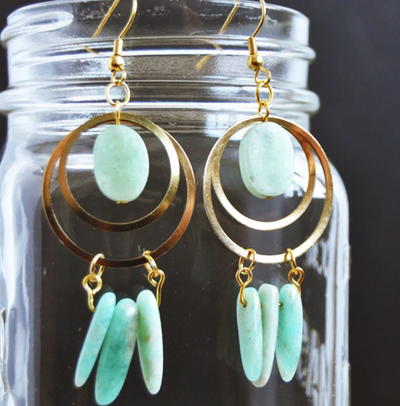 Amazonite DIY Dreamcatcher Earrings