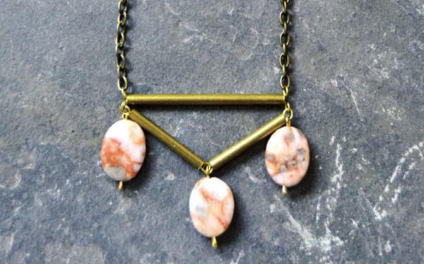 Bohemian Jasper Stone Pendant Necklace