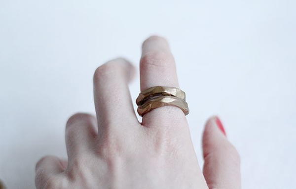 Faux Hammered Metal DIY Rings