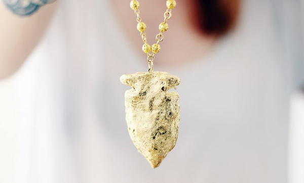 Gold Leaf Arrowhead DIY Necklace