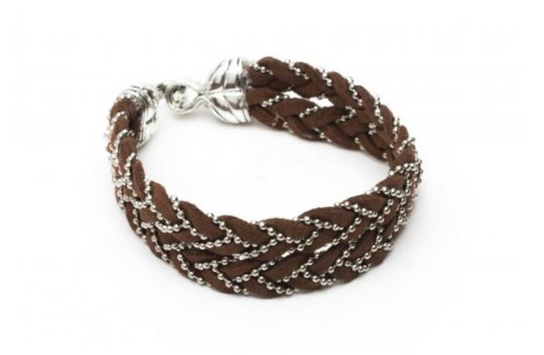 Suede and Chain Bracelet