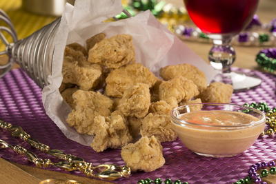 Mardi Gras Popcorn Chicken