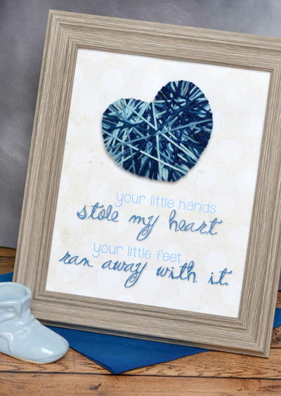 “Stole My Heart” Nursery Yarn Art