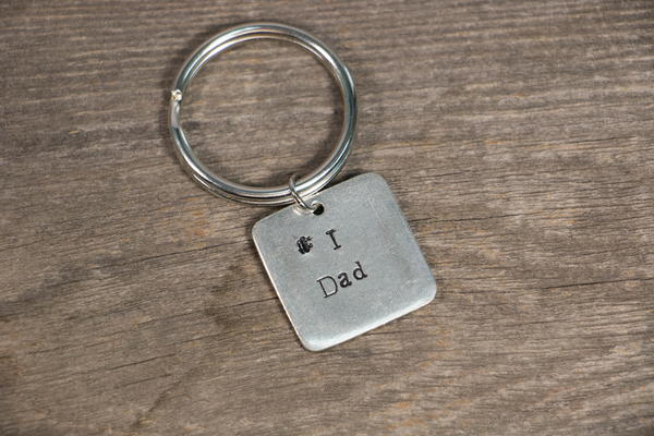 Fathers Day Stamped Metal DIY Keychain