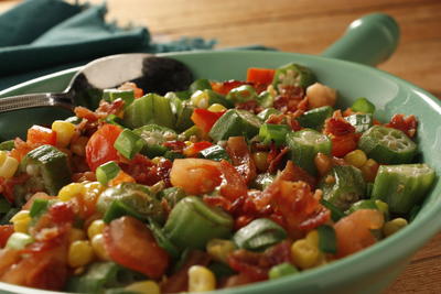 Okra and Corn Skillet