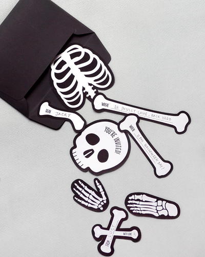 Bag O' Bones Halloween Invitations
