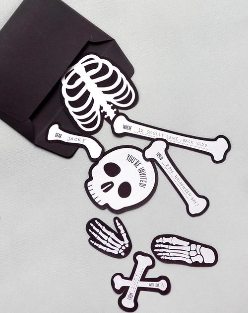 Bag O Bones Halloween Invitations