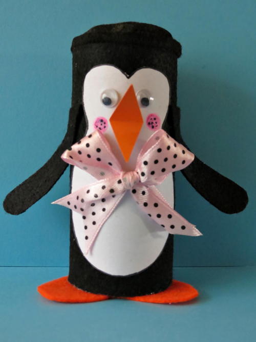 Winter Penguin Toilet Paper Roll Craft