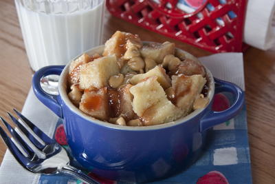 Microwave PB&J Bread Pudding