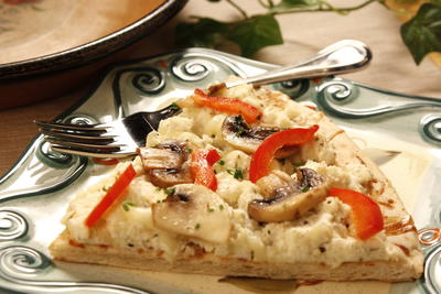 Mushroom Red Pepper Pizza