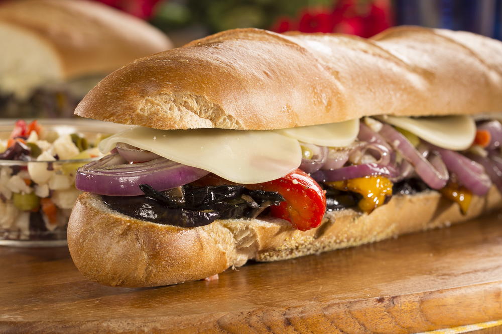 Overstuffed Grilled Veggie Hoagie  MrFood.com Overstuffed Grilled Veggie Hoagie  MrFood.com