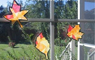 Stained Glass Autumn Leaves