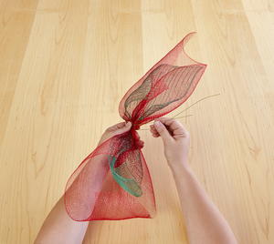 Decorative Mesh Poinsettia Flower Decorative Mesh Poinsettia Flower