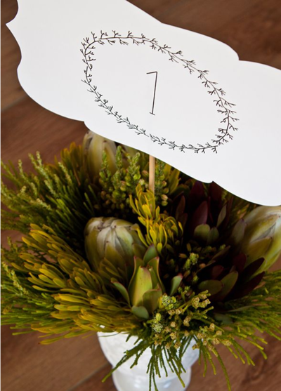 Matching Minimalistic Escort Cards and Table Numbers