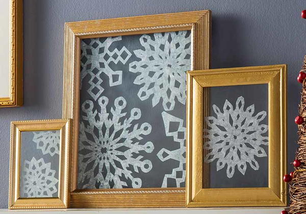 DIY Framed Snowflakes