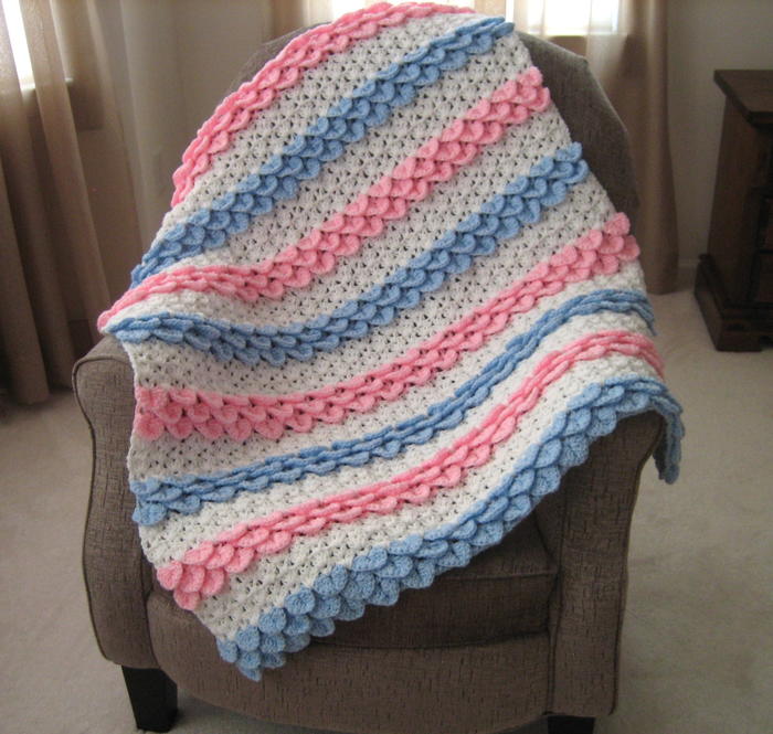 Princess Crocodile Stitch Baby Blanket | AllFreeCrochetAfghanPatterns.com