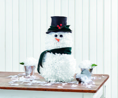 Fluffy White DIY Snowman