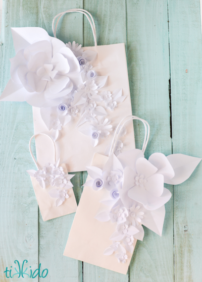 Delicate DIY Paper Flower Gift Bags