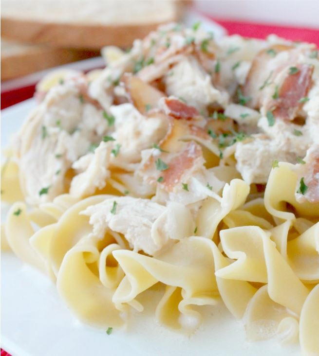 Slow Cooker Bacon Smothered Chicken | AllFreeSlowCookerRecipes.com