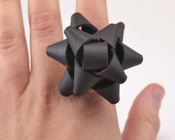 Festive Leather Bow DIY Ring