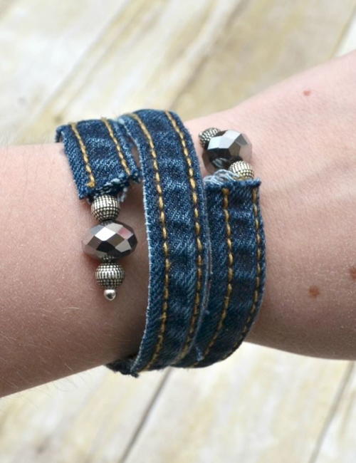 Denim DIY Wrap Bracelet