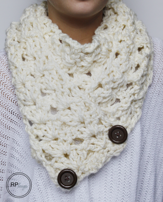 Cozy Button Crochet Scarf | AllFreeCrochet.com