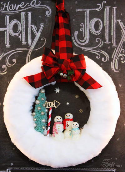 Fun Glittery Snowman Wreath