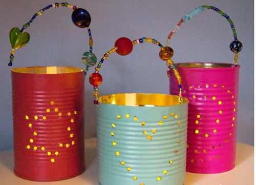 Homemade Tin Can Lanterns