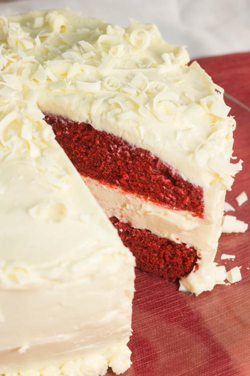 Red Velvet Lemon Cheesecake Cake | TheBestDessertRecipes.com